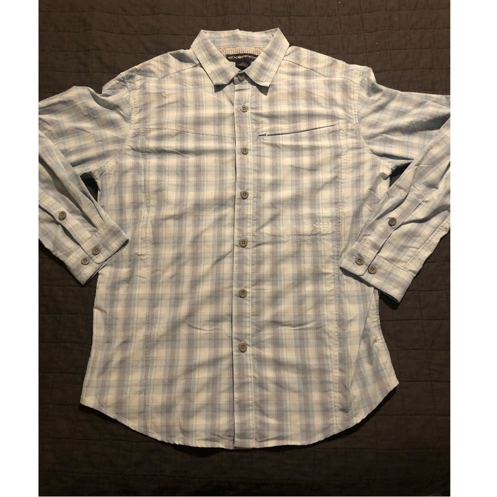 ExOfficio BugsAway Plaid Shirt UPF Button Down Travel Hiking Small